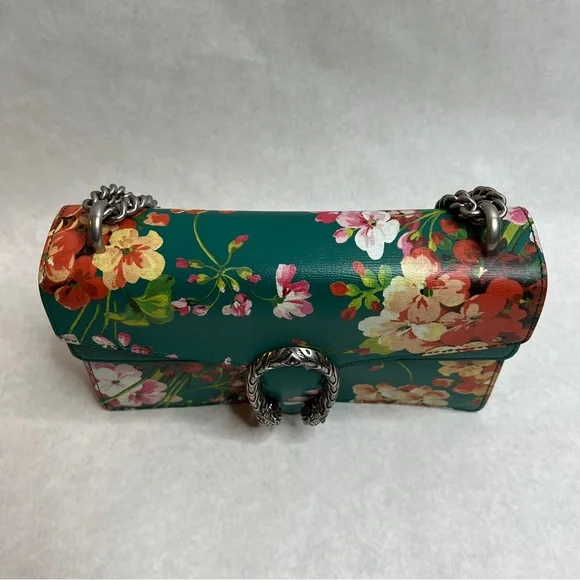 GUCCI Teal Medium Dionysus Blooms Leather Shoulder Bag - Picture 5 of 15